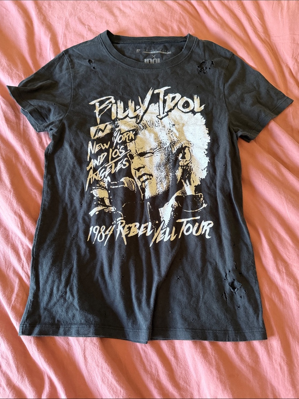 Prince Peter Collection Billy Idol Black Tee with White Graphic sz S